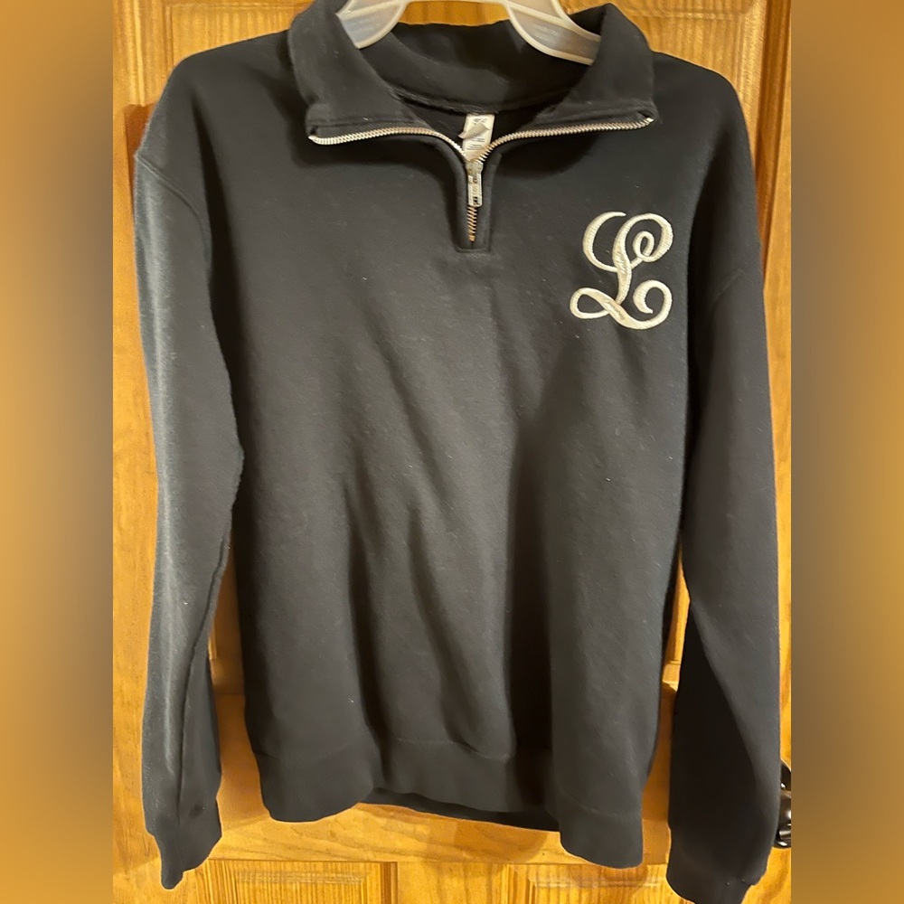 Women’s Monogram Black Quarter-Zip Sweater